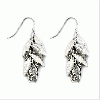 leaf shaped silver earring 