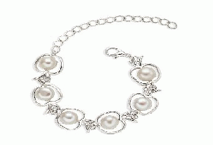 silver pearl bracelet  